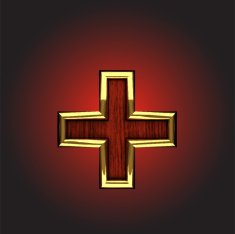 vector golden figure with red wood N96