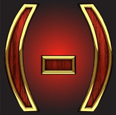 vector golden figure with red wood N97