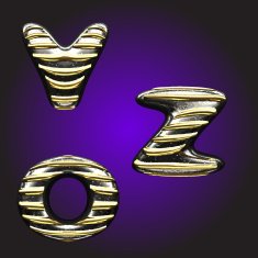 silver letters with gold