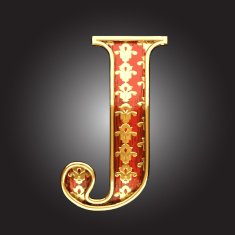 vector golden figure with red wood N118