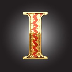 vector golden figure with red wood N119