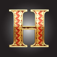 vector golden figure with red wood N120