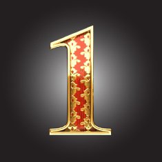 vector golden figure with red wood N134
