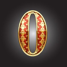 vector golden figure with red wood N135
