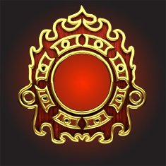 Vector golden frame with red wood