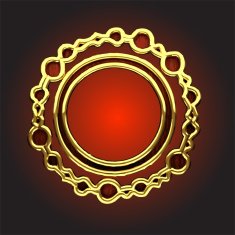 Vector golden frame with red wood N2