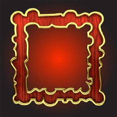 Vector golden frame with red wood N5