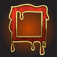 Vector golden frame with red wood N7