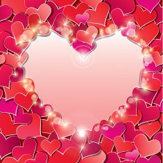 Valentine's day or Wedding background with Red hearts confetti N3