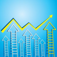 Business graph of arrow ladder