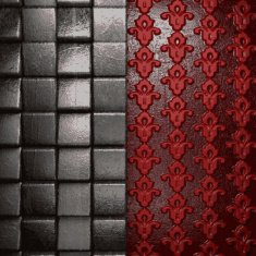 metal on red background N21