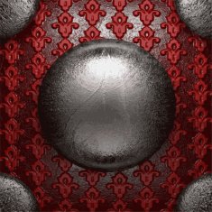 metal on red background N28