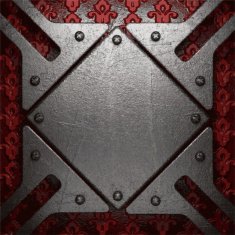 metal on red background N35