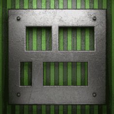 metal on green background N25
