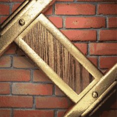 gold on brick background N7