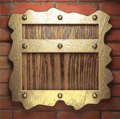 gold on brick background N16