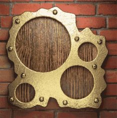 gold on brick background N17
