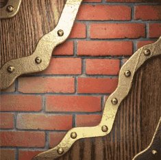 gold on brick background N23