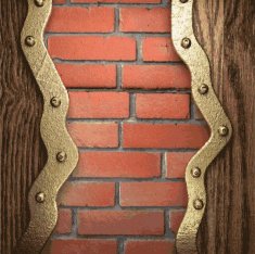 gold on brick background N24