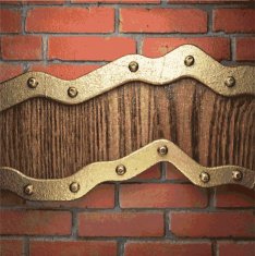 gold on brick background N25