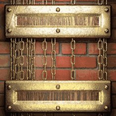 gold on brick background N50