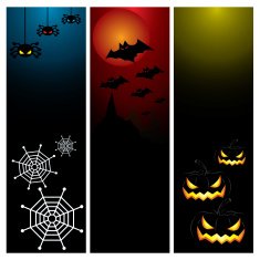 Happy Halloween day banner set design