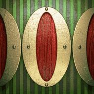gold on green background N172