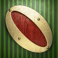 gold on green background N176