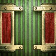 gold on green background N178