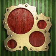 gold on green background N190