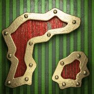 gold on green background N193
