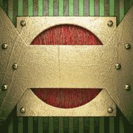 gold on green background N201