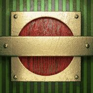 gold on green background N202