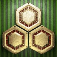 gold on green background N213