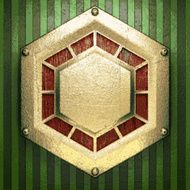 gold on green background N214