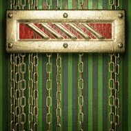 gold on green background N222