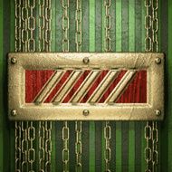 gold on green background N224