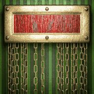 gold on green background N227
