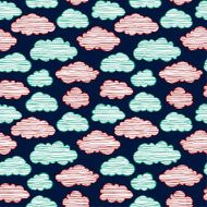 Seamless childish pattern with colorful clouds