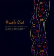 Abstract colorful ornament black background with place for your text