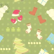 seamless christmas pattern on green background N2