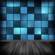 Blue empty room interior with wallpaper High resolution textur N2