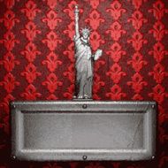 metal on red background N65