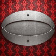 metal on red background N74