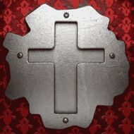 metal on red background N82
