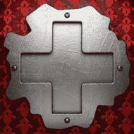 metal on red background N83