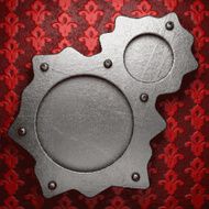 metal on red background N86