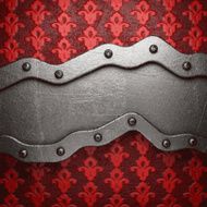 metal on red background N94