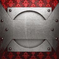 metal on red background N96