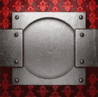 metal on red background N98